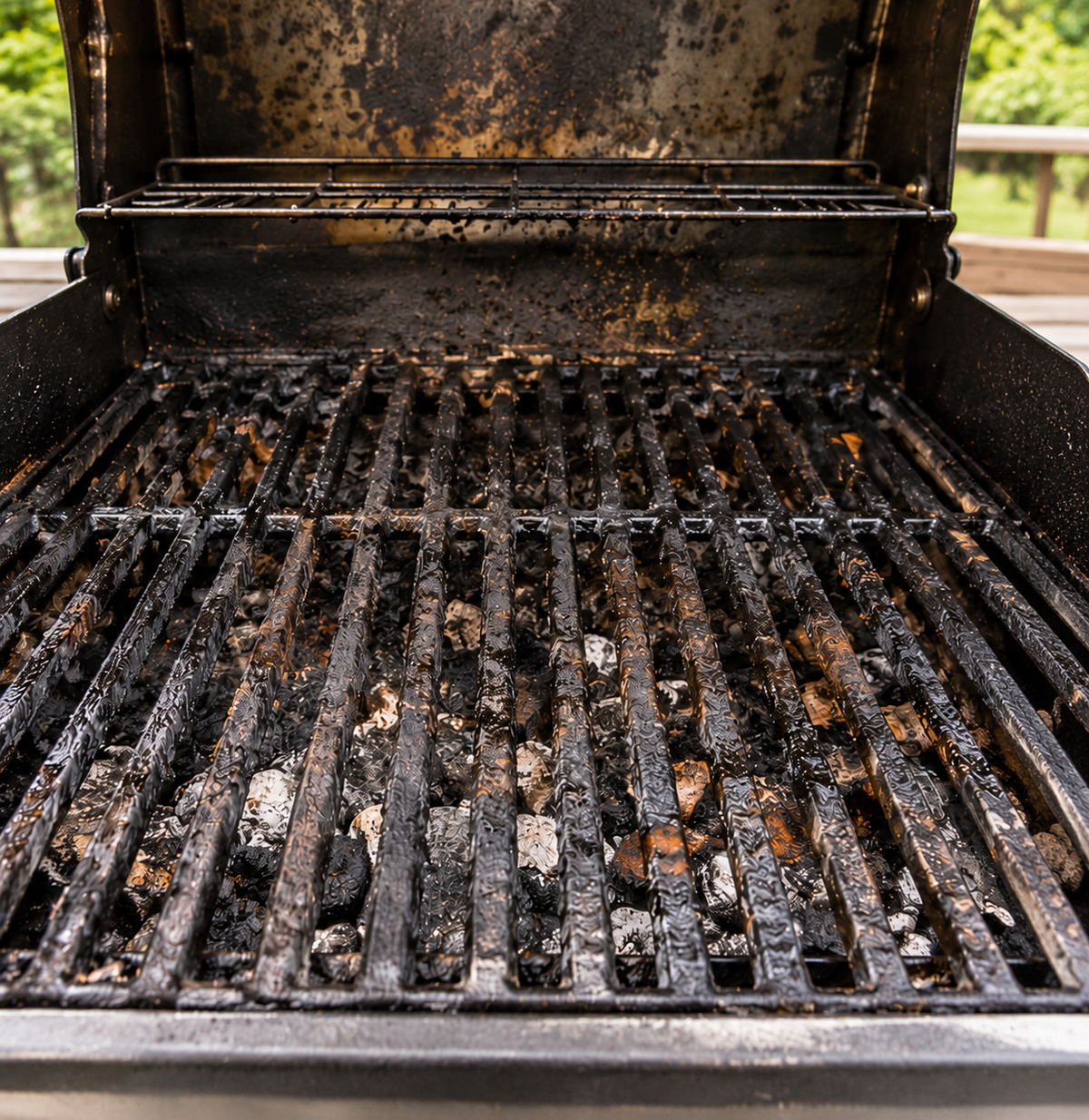Before: grill with buildup